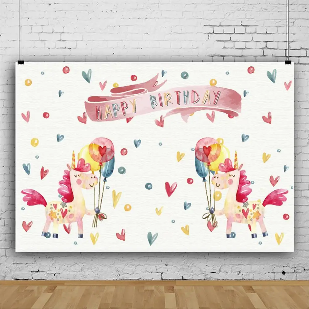 

Laeacco Unicorn Birthday Party Newborn Baby Shower Backdrop Vinyl Photography Background Photozone For Photo Studio
