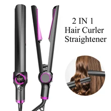 Professional Hair Curlers 2 In 1 Twist Flat Iron Pro Straightener&Curler Ceramic Hair Curling Iron Waver Wand Salon Hair Stylers