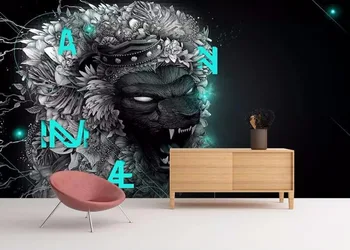 

CJSIR Custom Wallpaper Hand-painted Lion European Dark Style TV Background Home Decor Living Room Bedroom 3d Wallpaper Mural