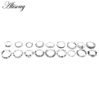 Alisouy 1pc Punk Gothic Twist Leaf Bone Stainless Steel Simple Round Circle Hoop Earrings Rock Roll Mens Women Hip Hop Jewelry 2