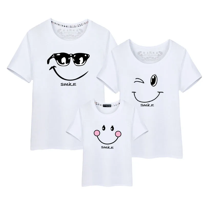 

Family Matching T-shirt Smiling Shirt Short Sleeve Matching Clothing Fashion Family Clothing Set T-shirt Jacket Boys Clothes