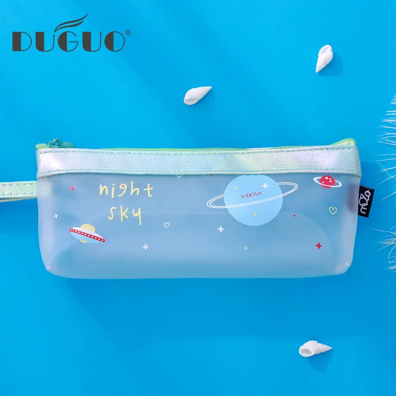 DUGUO Cute Stationery Planet Soft Laser Pen Bag Storage Bag Pen Case Student Office Waterproof Document Bag Kawaii Supplies