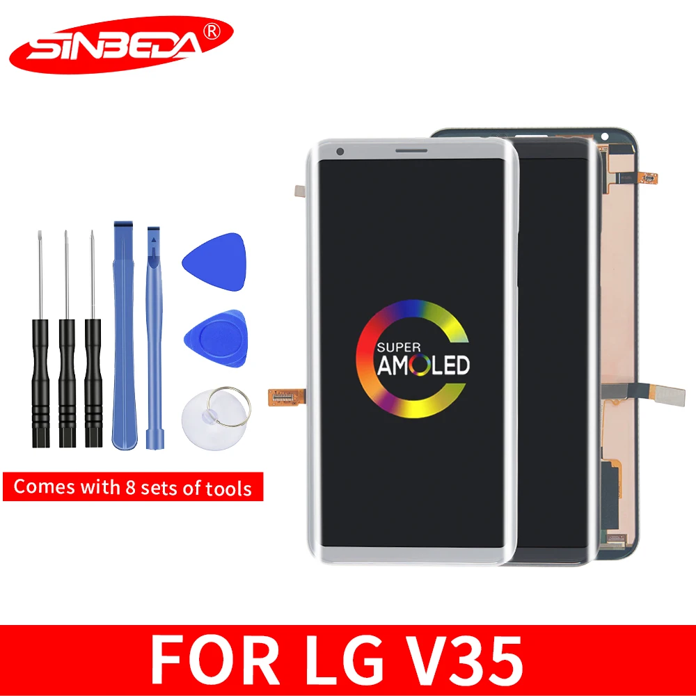 Sinbeda 6," AMOLED для LG V35 ThinQ ЖК-дисплей сенсорный экран с рамкой дигитайзер сборка Замена для LG V35 дисплей V30