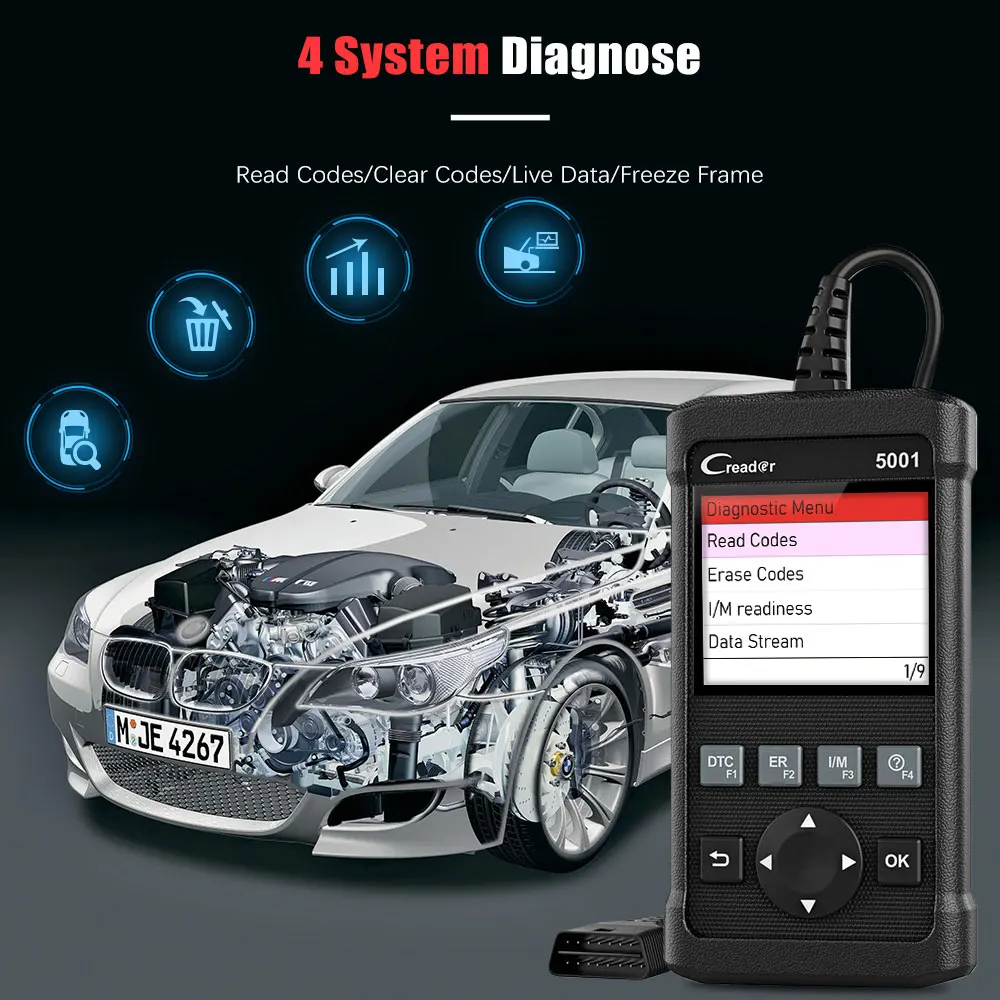 

OBD2 Scanner CR5001 OBD Car Diagnostic Auto Diagnostic Tool Car Engine Fault Detector ERROR Code Reader