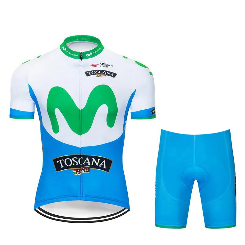 Movistar велосипедные майки набор одежды Ropa Ciclismo с коротким рукавом мужские летние MTB велосипедная одежда - Цвет: 4