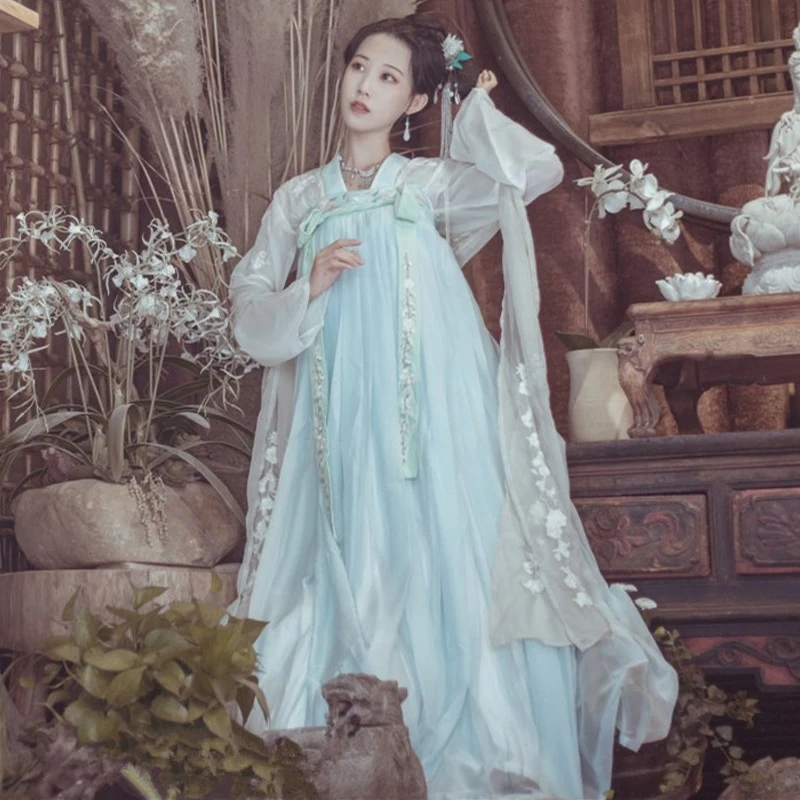 Hanfu костюм Китайский Женский сказочный Тан платье традиционный старинный элегантный Hanfu Китайский традиционный Одежда для танцев DQL1681