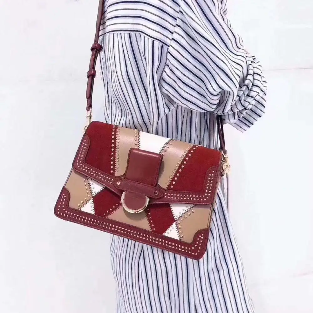 

New Retro Fashion Wild Shoulder Diagonal Package Elegant Leather Female Bag Flip Postman Luxury Handbags Women Bags Designer
