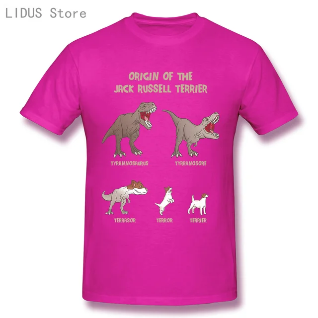 LIDUS Origin Of The Jack Russell Terrier Evolution History Meme Shirt Short Sleeved Tshirt Fashion Cotton T-shirt Tee Shirts Lavender