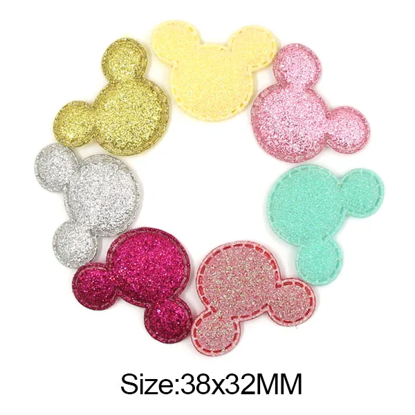 Mouse Mix 50 шт разноцветные блестящие кожаные накладки Корона/сердце/звезда милые блестящие аппликации нашивки для одежды DIY заколки для волос для девочек - Цвет: Mouse Mix