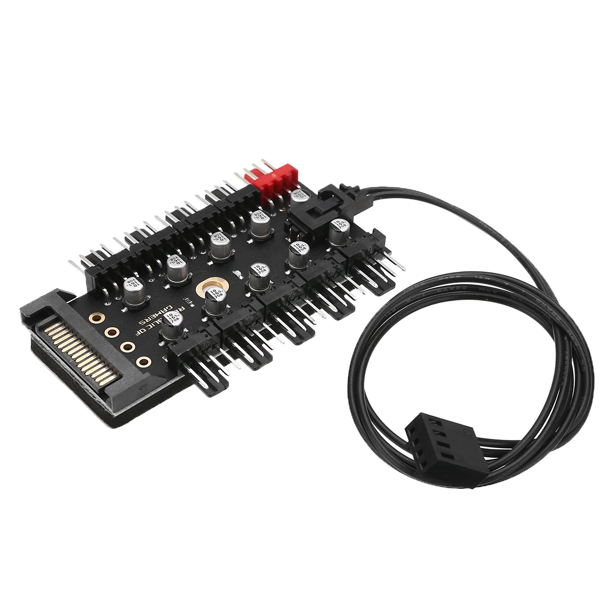 For PC Mining 1 to 10 4Pin Cooling Fan Hub PWM Cable Splitter Computer 12V SATA LED Power Supply Speed Controller Adapter Pohiks