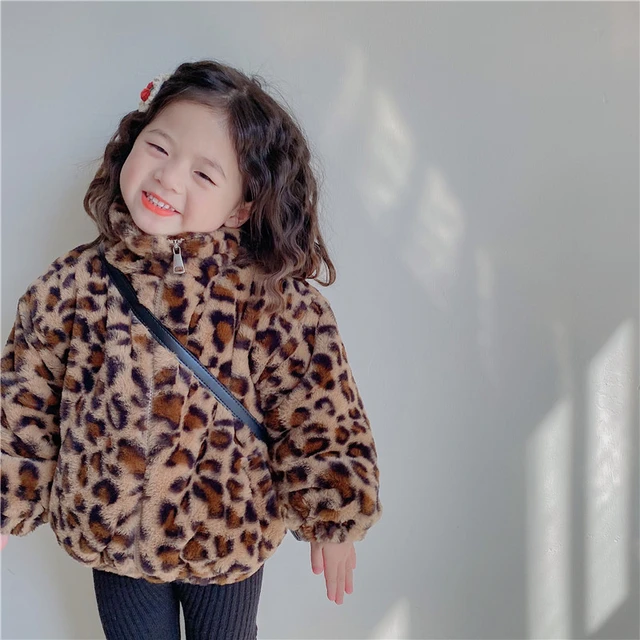 Abrigo cálido para niña, chaqueta para bebé, prendas de vestir para niño, ropa de calle para niño, ropa de moda leopardo de piel sintética de a años _ - AliExpress Mobile