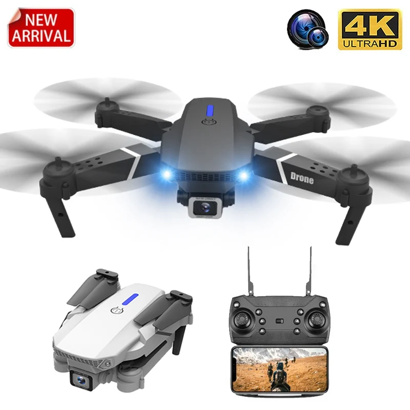 

E88 RC Drone With Wide Angle HD 4K 1080P Wifi Fpv Dual Camera Height Hold Foldable Quadcopter Dron Kid's Gift Toy