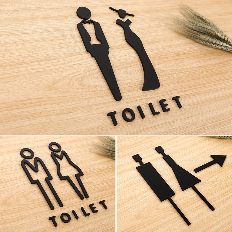 

Men Women Toilet Signs 3d Creative Signage Number Acrylic Sign Address Plates Bathroom Creative Personality WC Plaque Custom