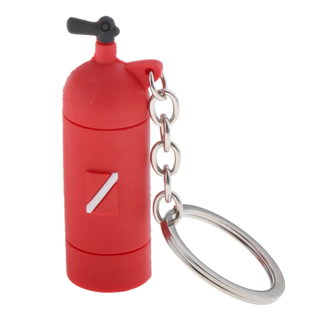 Mini Scuba Diving Tank Keychain with O-Rings Silicone Key Chain for Women and Men