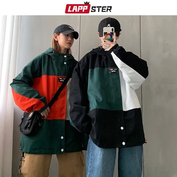 

LAPPSTER Men Patchwork Harajuku Cargo Jackets 2020 Mens Korean Fashions Hip Hop Windbreaker Jackets Autumn Streetwear Clothes