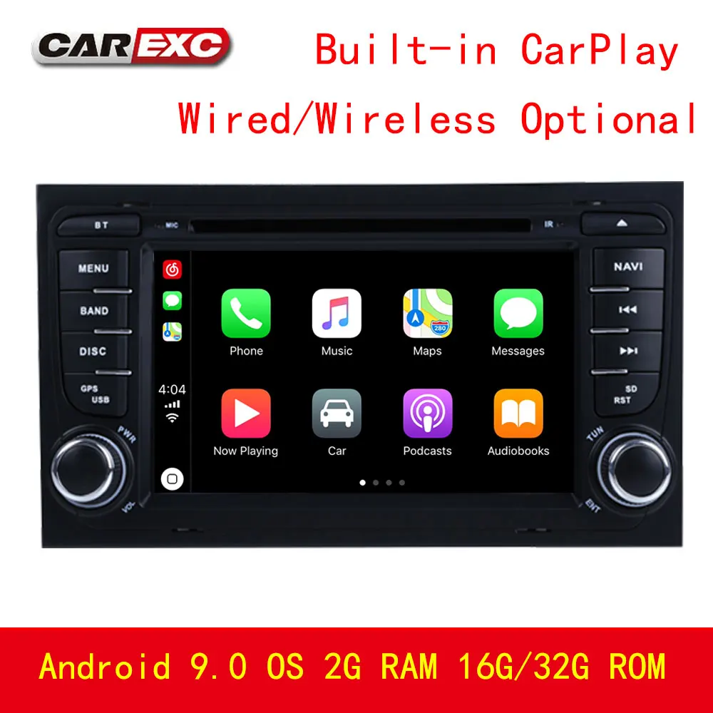 

Android 9.0 Car DVD Player For Audi/A4/S4(2003-2013) RS4/8E/8F/B9/B7 With Wifi FM/AM GPS Radio Multimedia Built in CarPlay BT