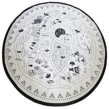 

Baby Nursing Photo Props Blanket Floor Play mat Animal Round Carpet Children's Crawling Play Mat Mug Diameter 135Cm Black&White