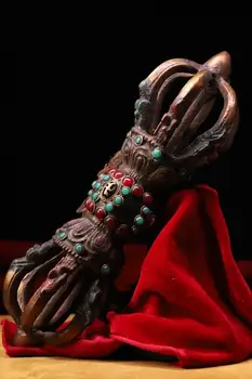 Buy Wedding Decoration Tibetan Monastery's Collection Of Copper Tires, Hand-beating, Chisel Engraved With Dzi Beads Faqi Phurba Vajr