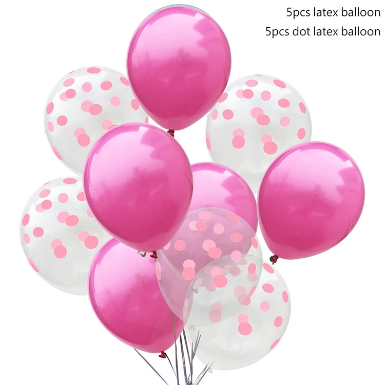 Йориу латексный шар свадьба с днем рождения конфетти для воздушного шара воздушные шары из фольги День рождения украшения Дети взрослый ребенок душ мальчик - Цвет: Fuchsia Set 5