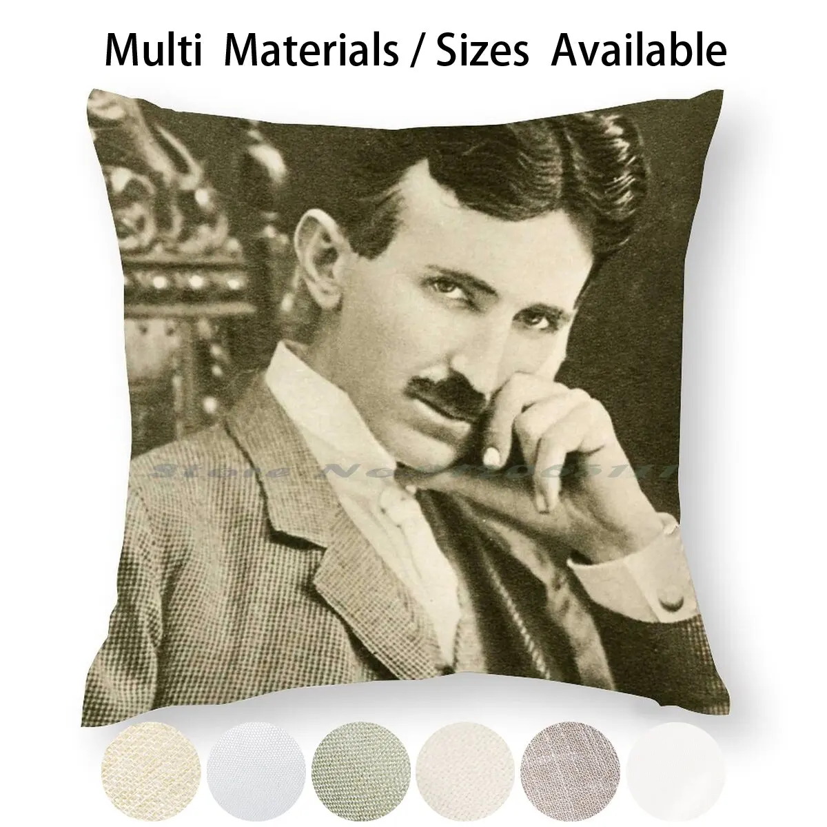 Nikola Tesla , Serbian American Inventor Pillow Case Throw Pillow Cover