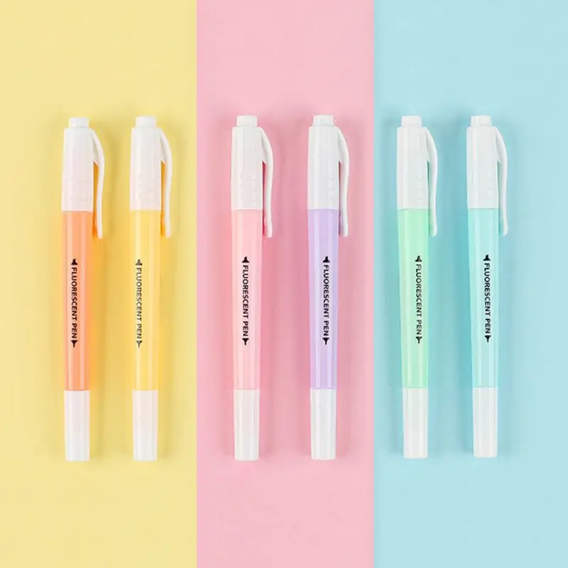 

Candy Color Highlighter Pen Double Headed Fluorescent Marker Pen School Supplies