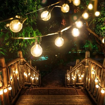 

Led Solar Light String Garland Bulb G40 LED Retro Fairy Glass String Light Waterproof For Outdoor Lighting Holiday Decoration