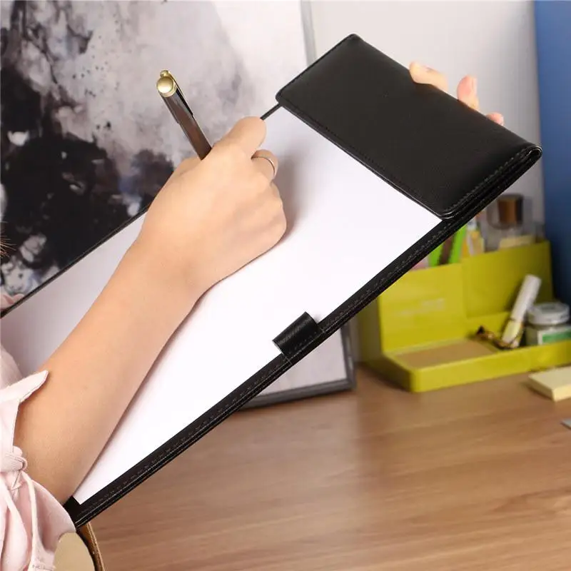 

w/Pen Magnetic Document Clip Board Writing Tablet Pad Mat A6 A5 A4 PU File Holder Clipboards v