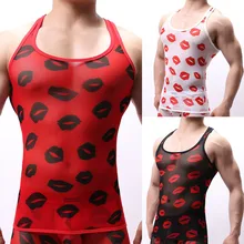 Спортивная мужская одежда, мужской сексуальный жилет без рукавов, спортивный жилет, жилет с принтом губ, домашняя пижама, высокое качество, модный стиль, для улицы#7