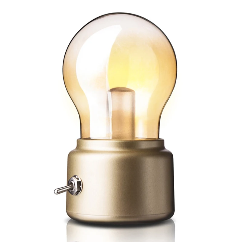 

Retro Charging Bulb Night Light Creatived Nostalgic USB Bedside Atmospheres Table Lamp _WK