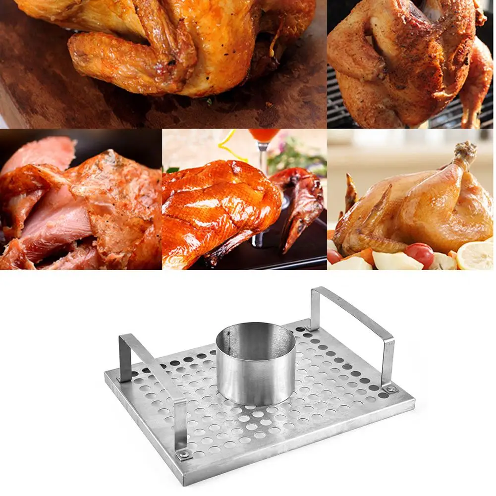 Beer Can Chicken Roaster Rack Stainless Steel BBQ Roasting Holder Grill Tools for Outdoors Camping #CW