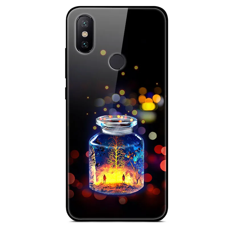 26 Для Fundas Xiaomi mi A2 чехол из закаленного стекла Жесткий Чехол для Xiaomi mi A2 Lite чехол Космическая Звезда силиконовый бампер mi A2 mi A3 - Цвет: 26