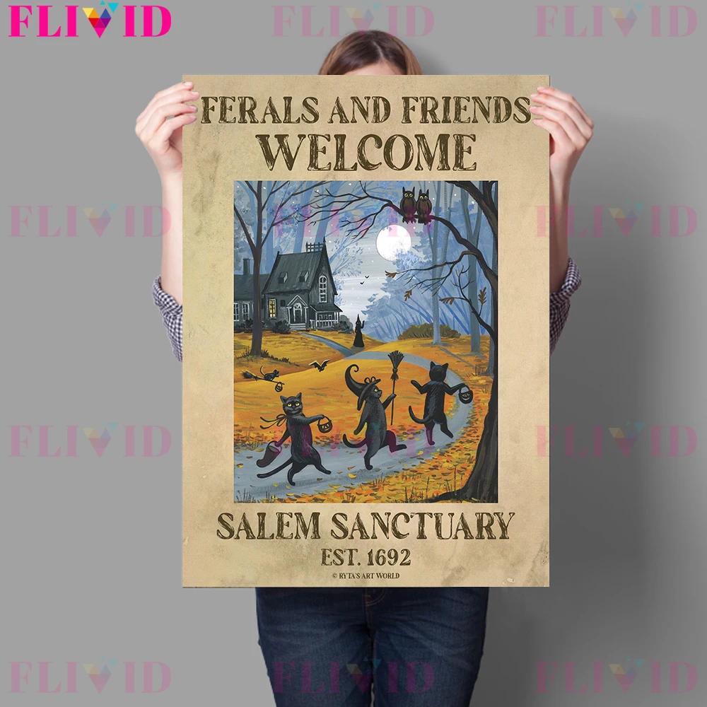 HUREYW Salem Hexenkrieg Poster 50x75cm - Wandkunst Für Schlafzimmer & Wohnzimmer, Ungerahmt
