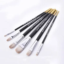 6 шт./лот, круглая форма, шерсть, волосы, деревянная ручка, набор кистей для рисования, инструмент для художественной школы, акварель, акриловая краска, товары для рукоделия