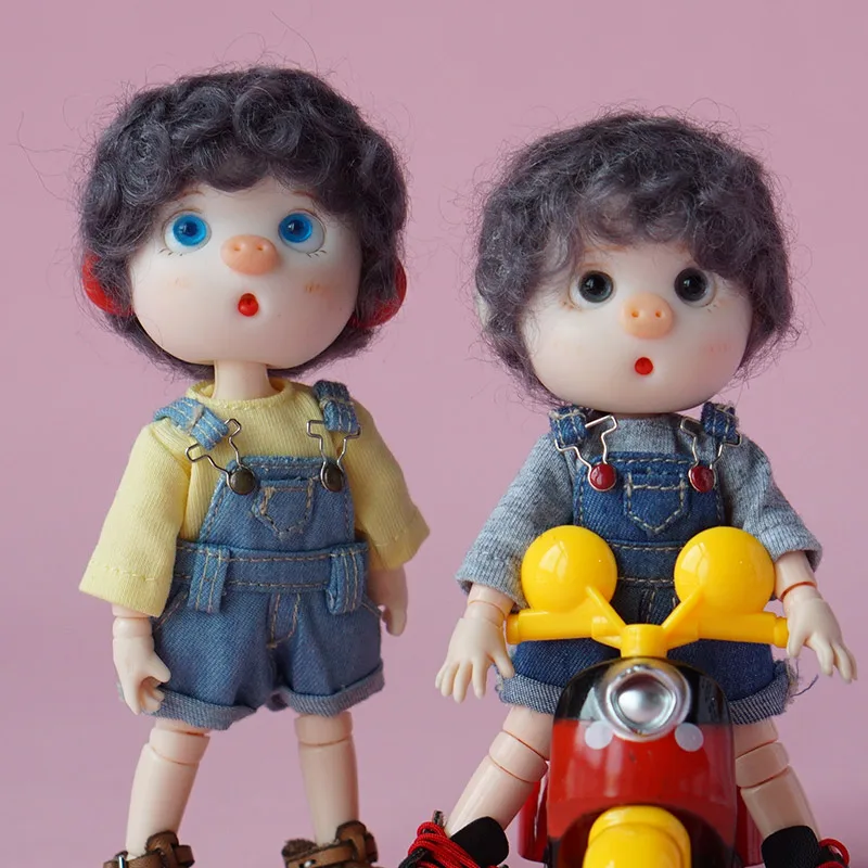 Ob11 детская одежда 1/12 bjd Кукла одежда красивый узел Свинья с универсальным длинным рукавом футболки аксессуары для кукол