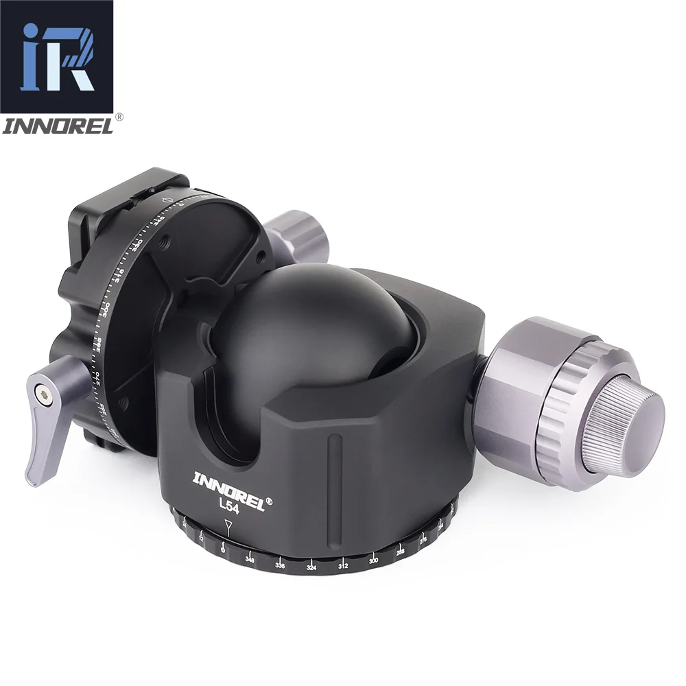 Low Center of Gravity Ballhead 54mm 44mm Hollow Sphere Tripod Head Double U Notch Low Profile Damping Setting