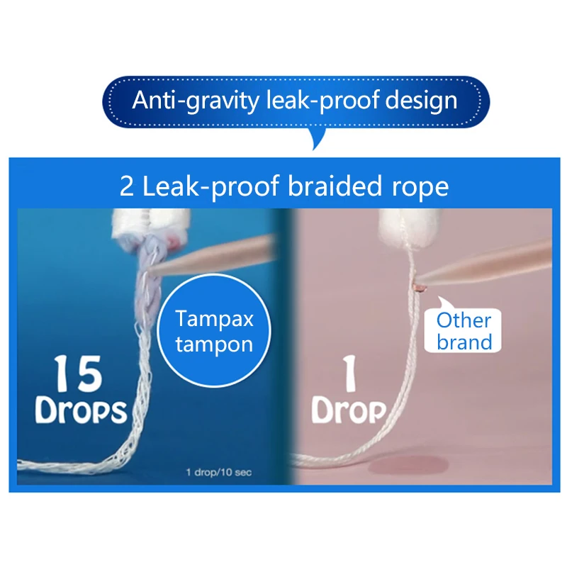 47 Pcs Tampax Pearl Tampons Cotton Core Light Regular Super Absorbency Smooth Catheter Unscented Tampone Replace Sanitary Towel 3