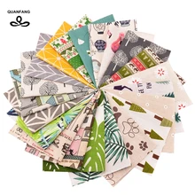 QUANFANG 2019 חדש מודפס כותנה פשתן בד לטלאים Quilting תפירה, DIY, בעבודת יד, תיק רקמות בד בובת 20x30cm 15x50cm(China)
