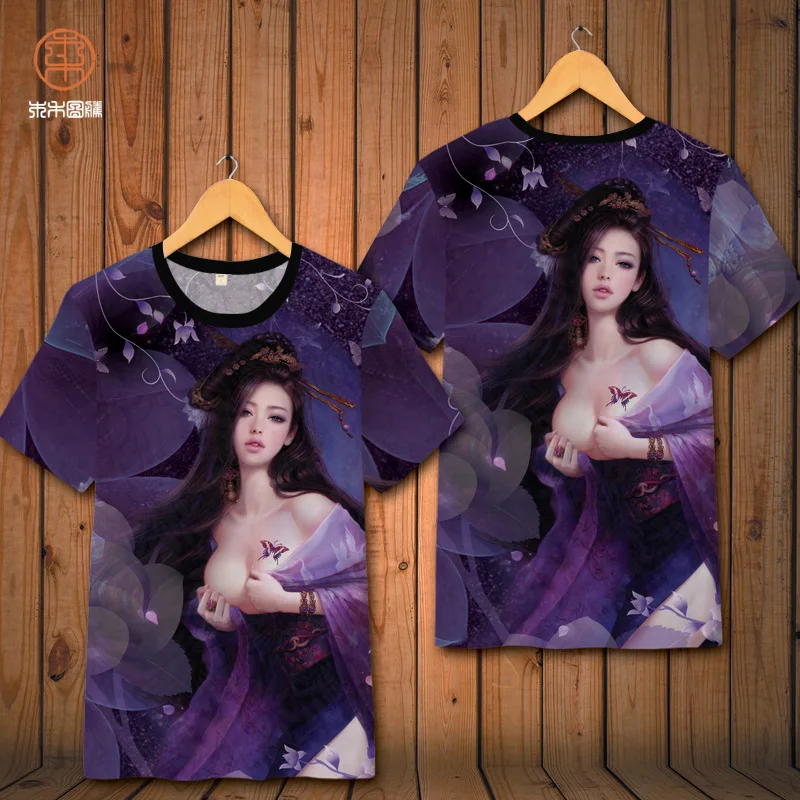 

Beauty pattern digital 3d printing hip hop short sleeve t shirt Summer 2019 New quality soft breathable luxury t shirt men S-6XL