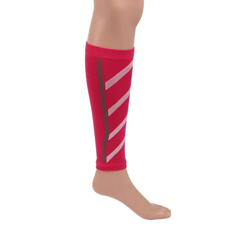 Компрессионная спортивная защита ног гетры базовый слой ноги рукав щитки Футбол, Баскетбол, спорт поддержка икр - Цвет: Красный