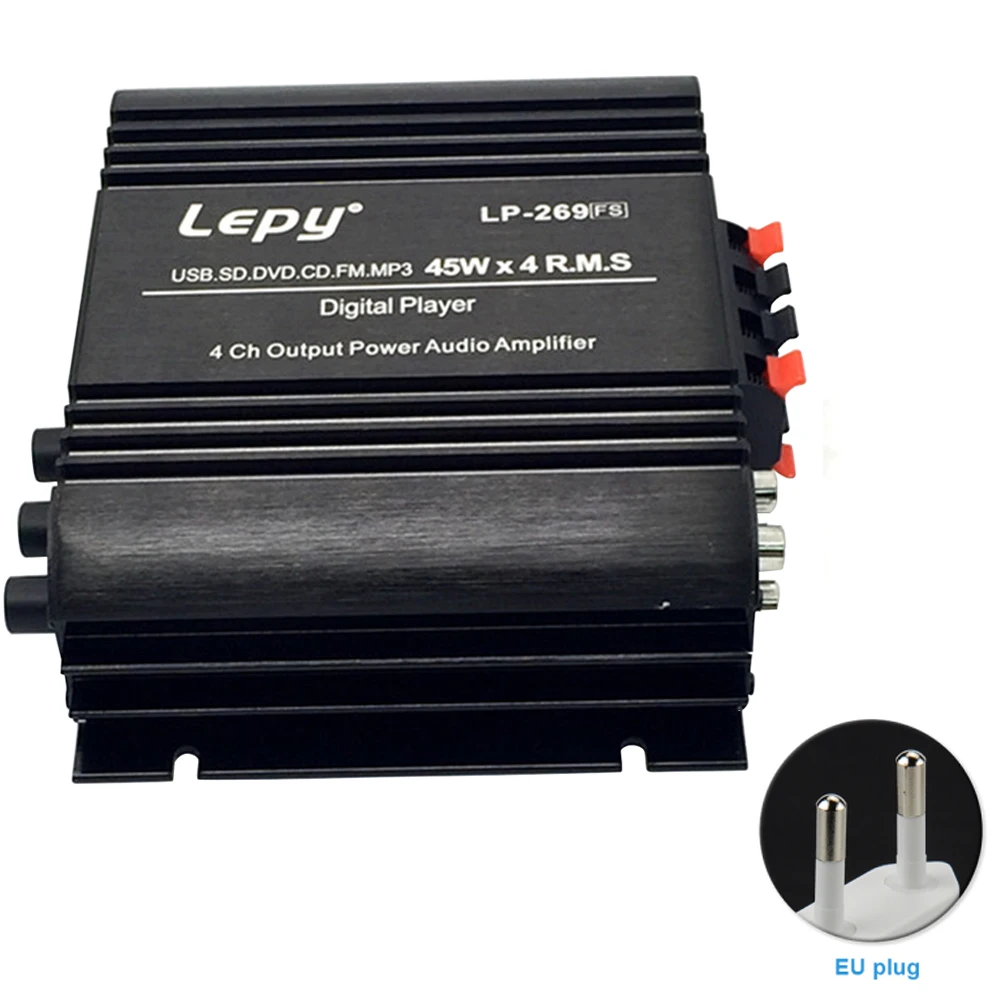 

LP 269S Multimedia Sound Electronic Car Audio Bluetooth Amplifier Mini Universal Adapter Player 12V 5A 4 Channel Digital Power