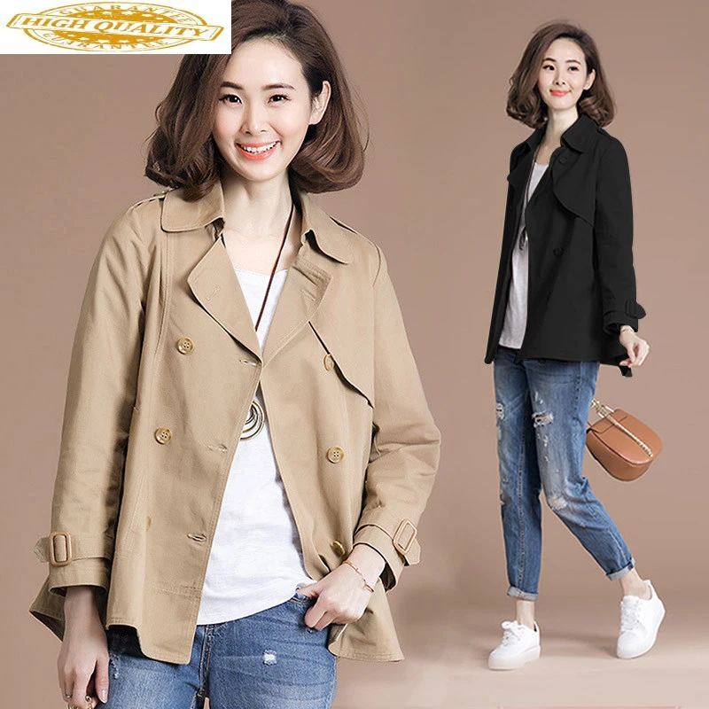Пальто для женщин размера плюс Весна Осень Женская ветровка корейские пальто