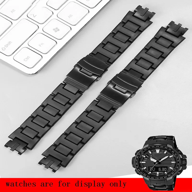 

Black Plastic Steel Watchband Special Interface Bracelet Suitable For C-ASIO PRW 3000 6000 6100 3100 Series Men's Watch Chain