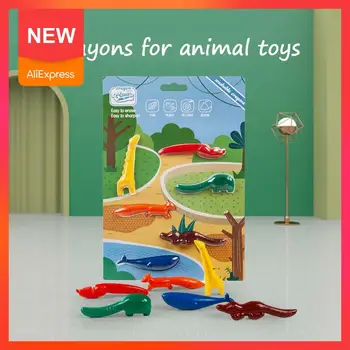 

6 Colors Dry Painting Animal Crayons Set Bright Soft Drawing Crayon For Student Color Art 281x193mm Pencils Stationery F9V9