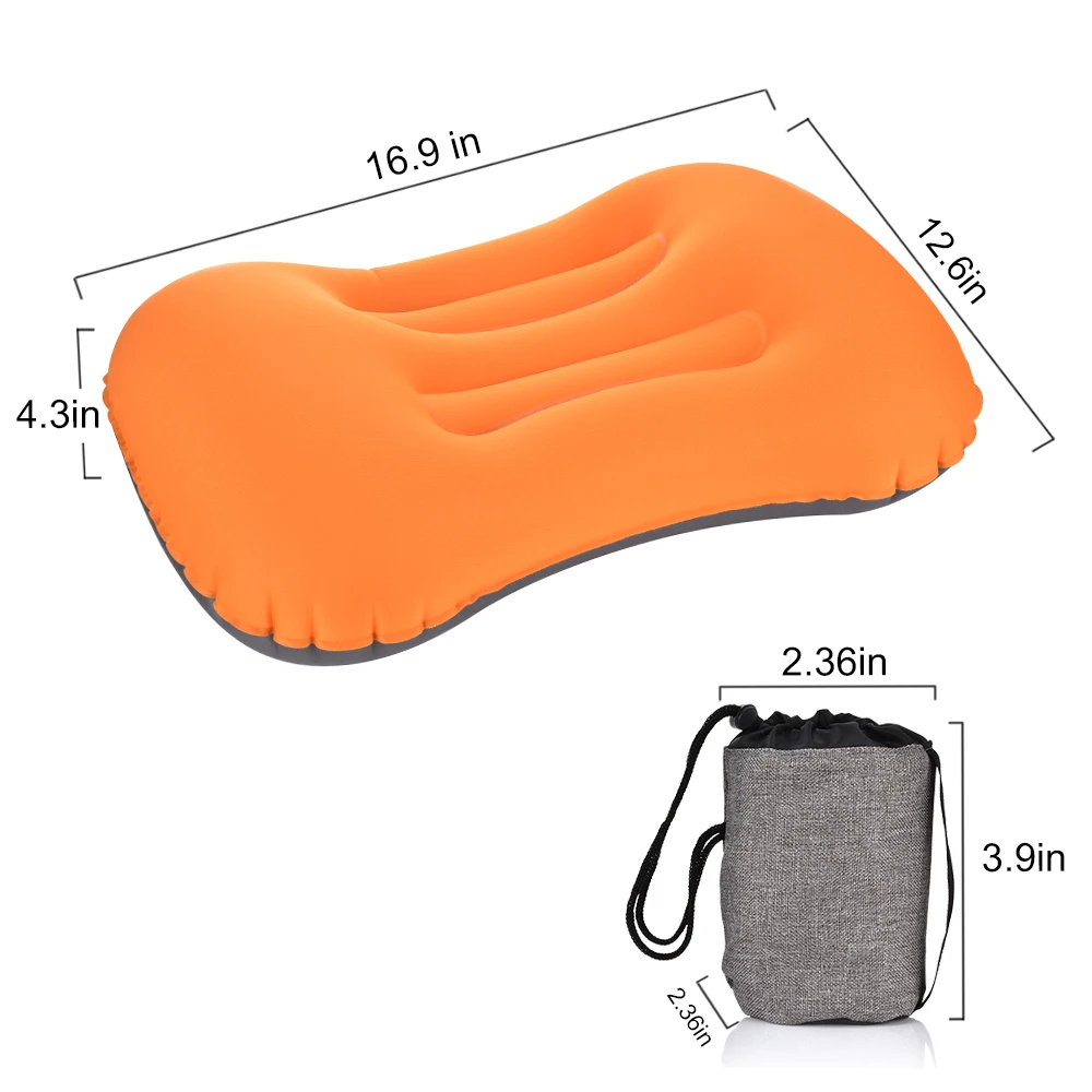 

Portable Soft Neck Protective Head Rest Pillow Outdoor Travel Camping Pillow Compressible Inflatable Cushion