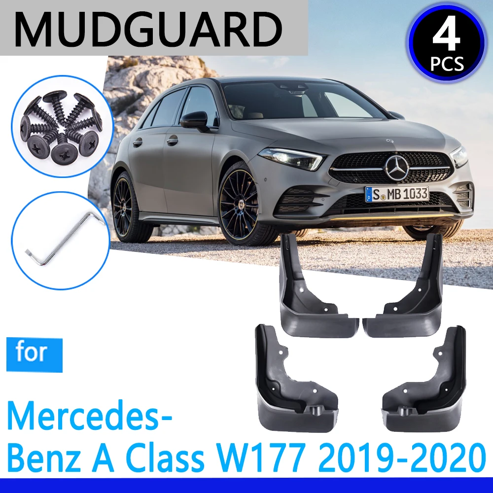 

4 PCS Front Rear Car Mudflap for Mercedes Benz A-Class A W177 2019 2020 Fender Mud Guard Flaps Splash Flap Mudguards Accessories