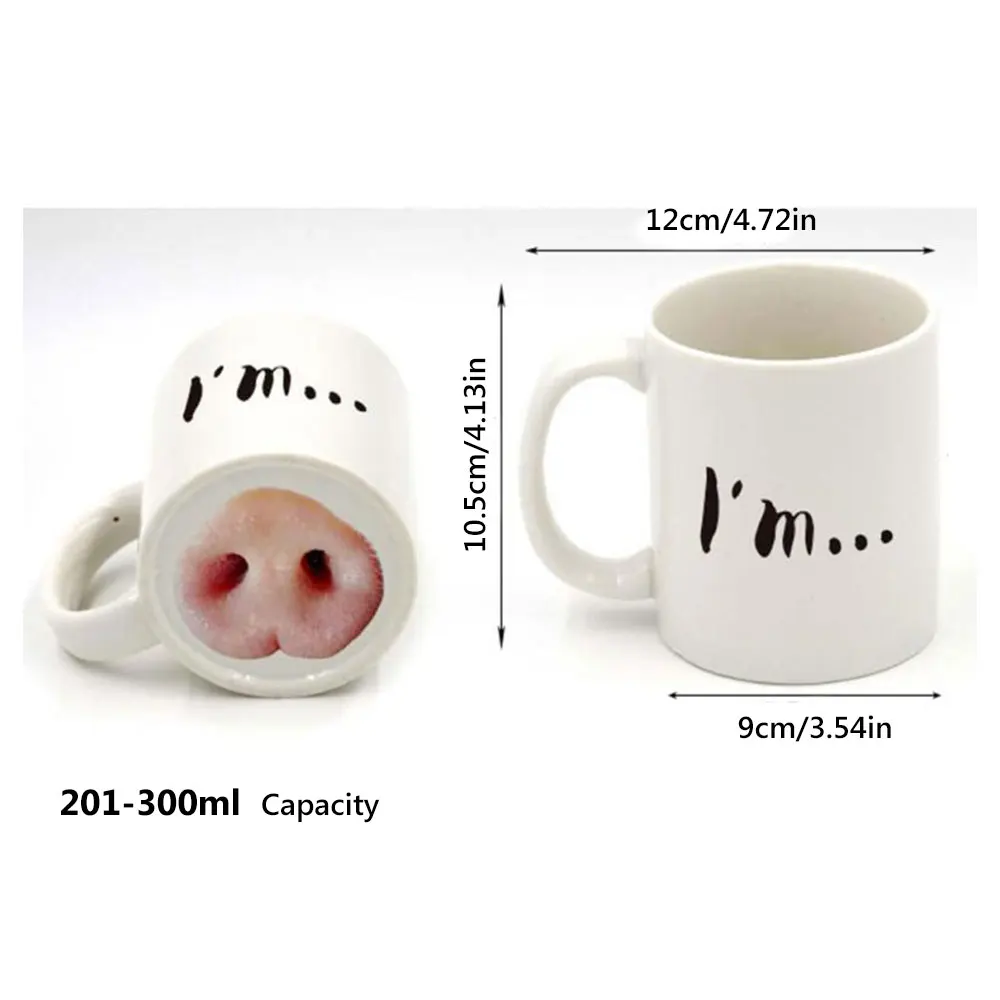 Креативная керамическая кружка с мордочкой свиньи ручная роспись новинка милая