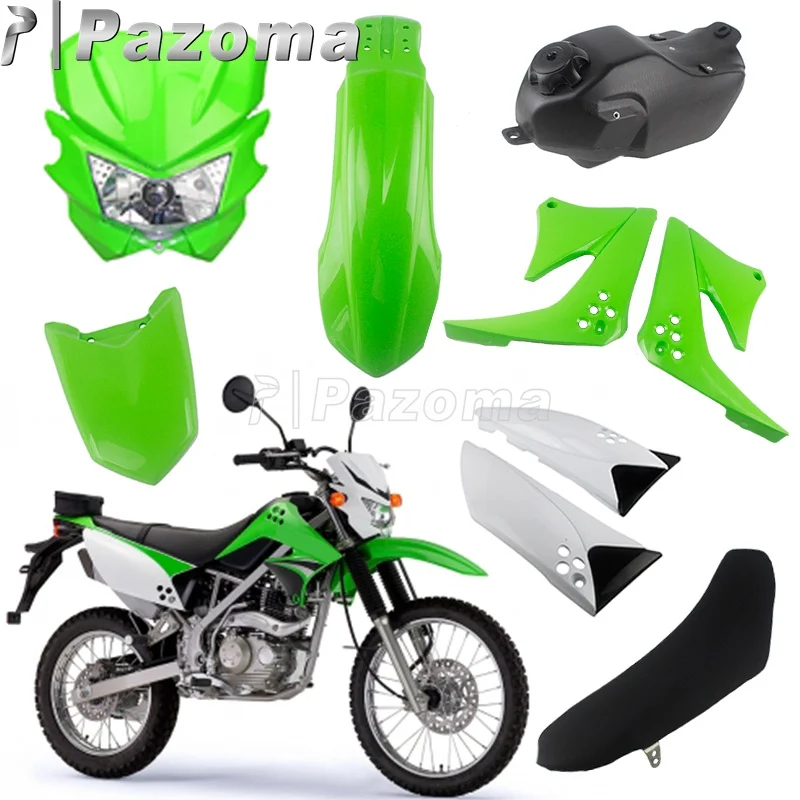 Мотокросс Эндуро ABS обтекатель комплект корпус капота комплект для Kawasaki KLX150 KLX150S 2009-2012 фара крепление топливного бака крыло боковая крышка