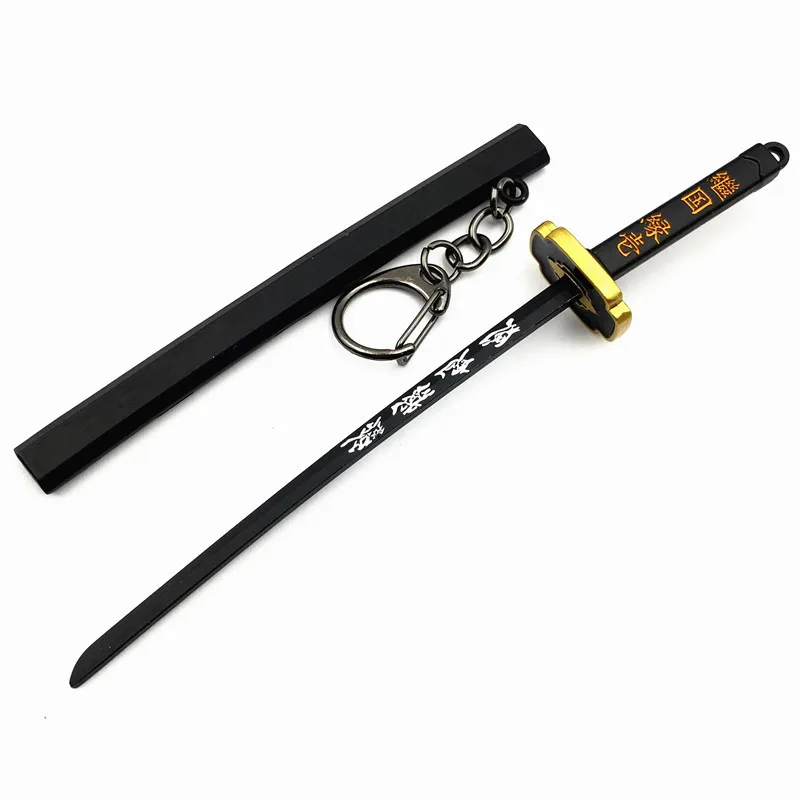 Demon Slayer Sword Keychain For Men Katana Ghost Blade Metal Pendant Kamado Tanjirou Weapons Knife Key Chain llaveros