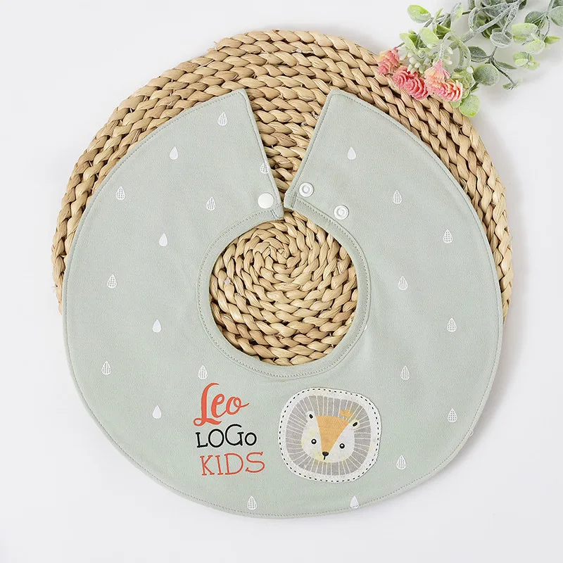 Animal Printed Baby Bandana Bibs 360 Degrees Newborn Boy Girl Absorbent Burp Cloths for Teething Saliva Towel Buckle Adjustable - Цвет: Green