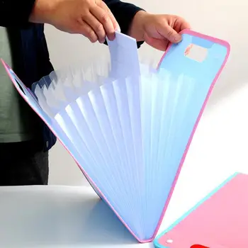 

A4 folder document bag Vertical A4 test paper file Wallet portable Expanding supplies classification folder office P7N0
